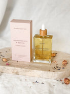 Soaked Body Bar Summer Sunset Nourishing Bath and Body Oil 100ml with bamboo dropper lid and pink gift box